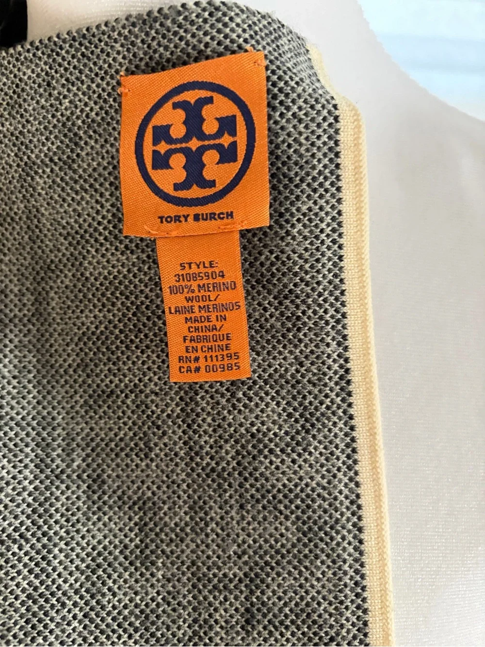New Tory Burch Merino Wool Scarf